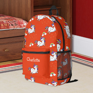 Ruby Rainbow Unicorn Backpack Bedruckter Rucksack
