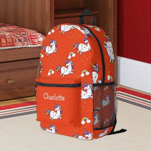 Ruby Rainbow Unicorn Backpack Bedruckter Rucksack