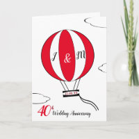 Ruby Red 40. Hochzeitstag Heißluftballon