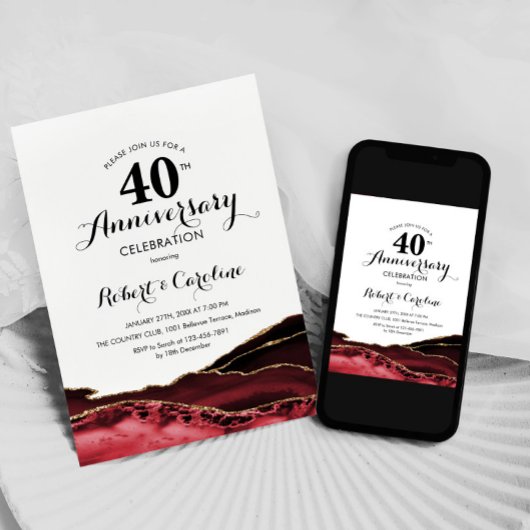 Ruby Red 40 Jahre Einladung