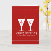 Ruby Red 40 Jahre Hochzeitssaison Cocktail Glas Karte (Gelbe Blume)
