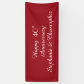 Ruby Red 40 Jahre Party Elegant Banner (Vertikal)