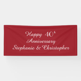 Ruby Red 40 Jahre Party Elegant Banner