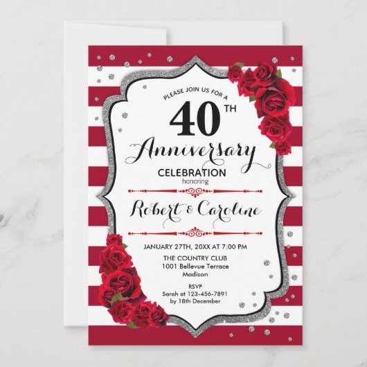 Ruby Red 40. Jubiläum Einladung (Vorderseite)