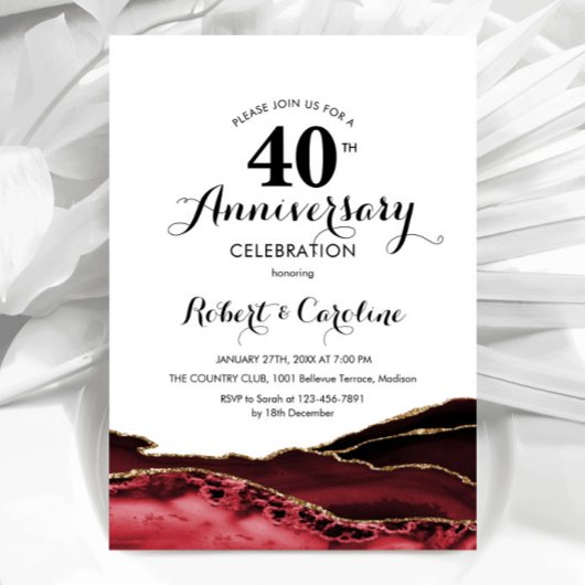 Ruby Red 40. Jubiläum Einladung