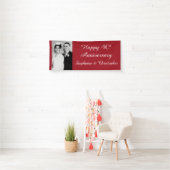 Ruby Red 40th Anniversary Party Elegantes Foto Banner (Insitu)