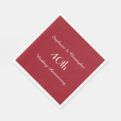 Ruby Red 40th Anniversary Party Paper Napkin Serviette (Ecke)