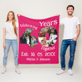 Ruby Red 40th Wedding Anniversary 11 Foto Collage Fleecedecke