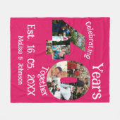 Ruby Red 40th Wedding Anniversary 11 Foto Collage Fleecedecke (Vorderseite (Horizontal))