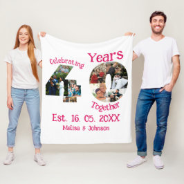 Ruby Red 40th Wedding Anniversary 11 Foto Collage Fleecedecke