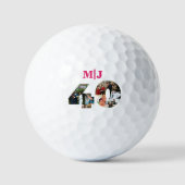 Ruby Red 40th Wedding Anniversary 11 Foto Collage Golfball (Vorderseite)