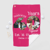Ruby Red 40th Wedding Anniversary 11 Foto Collage Golfhandtuch (Insitu)