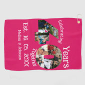Ruby Red 40th Wedding Anniversary 11 Foto Collage Golfhandtuch (Horizontal)