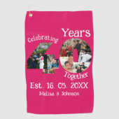Ruby Red 40th Wedding Anniversary 11 Foto Collage Golfhandtuch (Vorderseite)