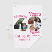 Ruby Red 40th Wedding Anniversary 11 Foto Collage Golfhandtuch (Insitu)