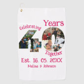 Ruby Red 40th Wedding Anniversary 11 Foto Collage Golfhandtuch (Vorderseite)
