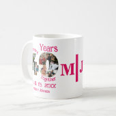 Ruby Red 40th Wedding Anniversary 11 Foto Collage Kaffeetasse (Vorderseite Links)