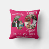 Ruby Red 40th Wedding Anniversary 11 Foto Collage Kissen (Rückseite)