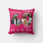 Ruby Red 40th Wedding Anniversary 11 Foto Collage Kissen (Vorderseite)