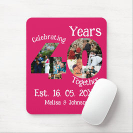 Ruby Red 40th Wedding Anniversary 11 Foto Collage Mousepad