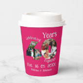 Ruby Red 40th Wedding Anniversary 11 Foto Collage Pappbecher (Rückseite)