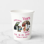 Ruby Red 40th Wedding Anniversary 11 Foto Collage Pappbecher (Rückseite)