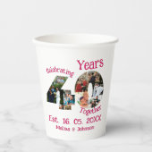 Ruby Red 40th Wedding Anniversary 11 Foto Collage Pappbecher (Vorderseite)