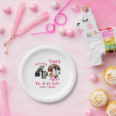 Ruby Red 40th Wedding Anniversary 11 Foto Collage Pappteller (Party)