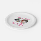 Ruby Red 40th Wedding Anniversary 11 Foto Collage Pappteller (Schrägansicht)