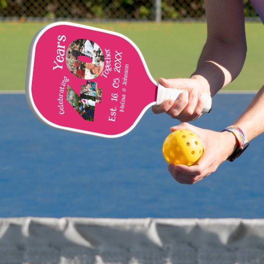 Ruby Red 40th Wedding Anniversary 11 Foto Collage Pickleball Schläger (InSitu)