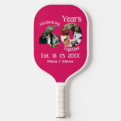 Ruby Red 40th Wedding Anniversary 11 Foto Collage Pickleball Schläger (Vorderseite)