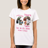 Ruby Red 40th Wedding Anniversary 11 Foto Collage T-Shirt (Vorderseite)