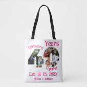 Ruby Red 40th Wedding Anniversary 11 Foto Collage Tasche (Vorderseite)