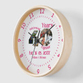 Ruby Red 40th Wedding Anniversary 11 Foto Collage Uhr (Winkel)