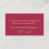 Ruby Red and Pearls Wedls Website Card Begleitkarte (Rückseite)