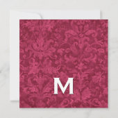 Ruby Red and Pink Damask Wedding Template V16 Einladung (Rückseite)