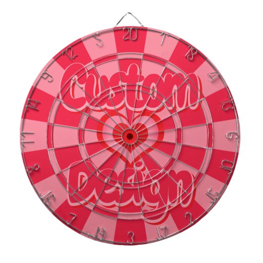 Ruby Red and Pink Heart Design Custom Text Dartscheibe (vorne)