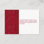 Ruby Red and White Floral Empfang Enclosure Card Begleitkarte (Rückseite)