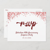 Ruby Red Anniversary Confetti UAWG Einladungspostkarte (Vorne/Hinten)