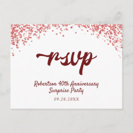 Ruby Red Anniversary Confetti UAWG Einladungspostkarte