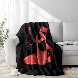 Ruby Red Ballet Slippers w Name Dance Fleecedecke