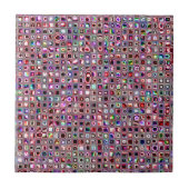 Ruby Red 'Bijoux' Textured Mosaic Tiles Pattern Fliese (Vorderseite)