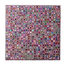 Ruby Red 'Bijoux' Textured Mosaic Tiles Pattern Fliese