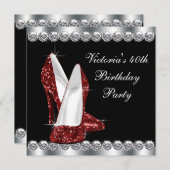 Ruby Red Birthday Party Einladung (Vorne/Hinten)