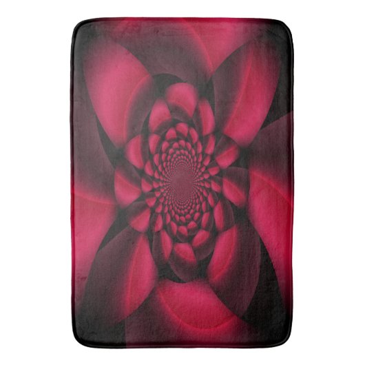 Ruby Red Black Petal Badematte (Vorderseite Vertikal)