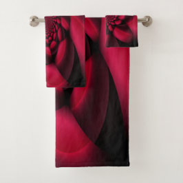 Ruby Red Black Petal Badhandtuch Set
