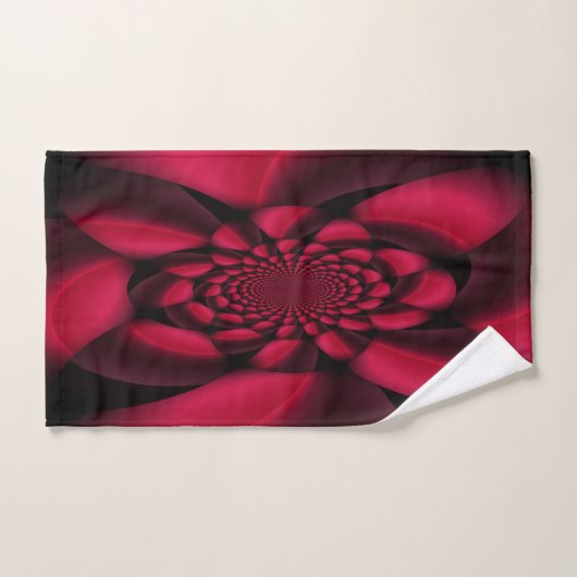 Ruby Red Black Petal Badhandtuch Set (Handtuch)