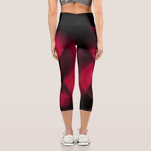 Ruby Red Black Petal Capri Leggings (Rückseite)