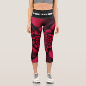 Ruby Red Black Petal Capri Leggings (Vorderseite)