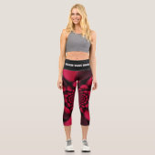 Ruby Red Black Petal Capri Leggings (Vorderseite)